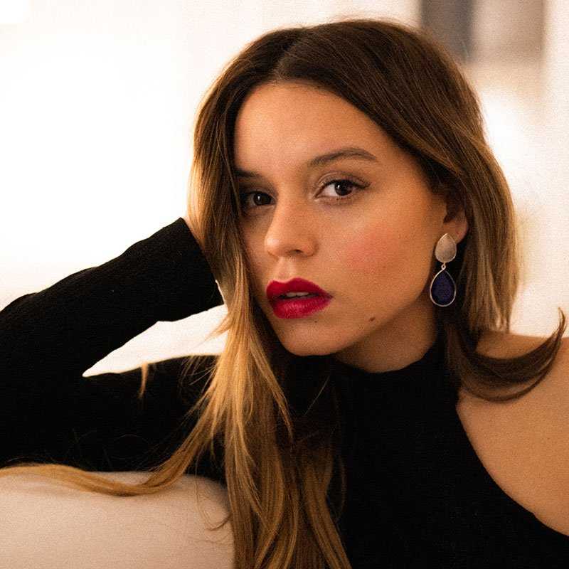 Pendientes Venus Plata Blanco y Azul Oscuro