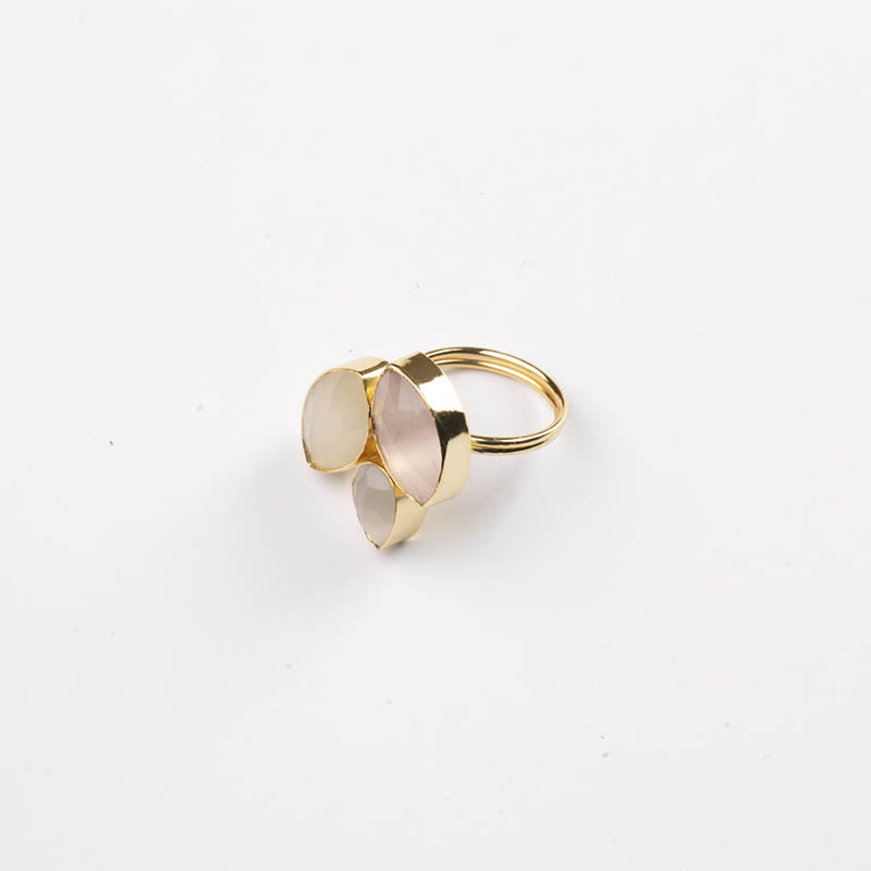 Anillo Grayas Rosa, Blanco y Crema