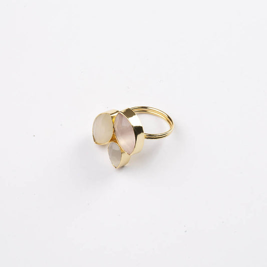 Anillo Grayas Rosa, Blanco y Crema