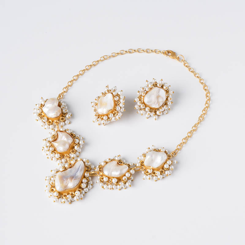 Belma Necklace and Earrings Set Limited Edition Pearls