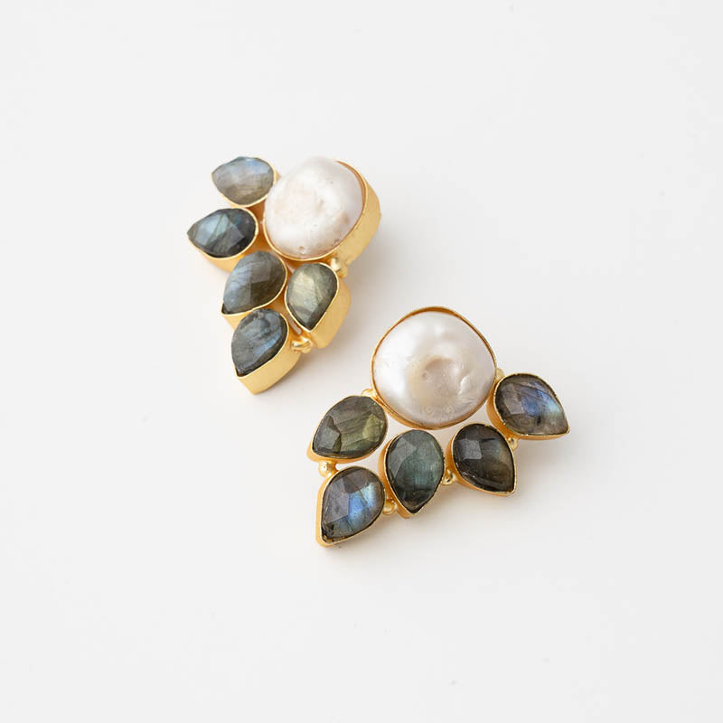 Swarm Earrings Limited Edition Labradorite and Pearl