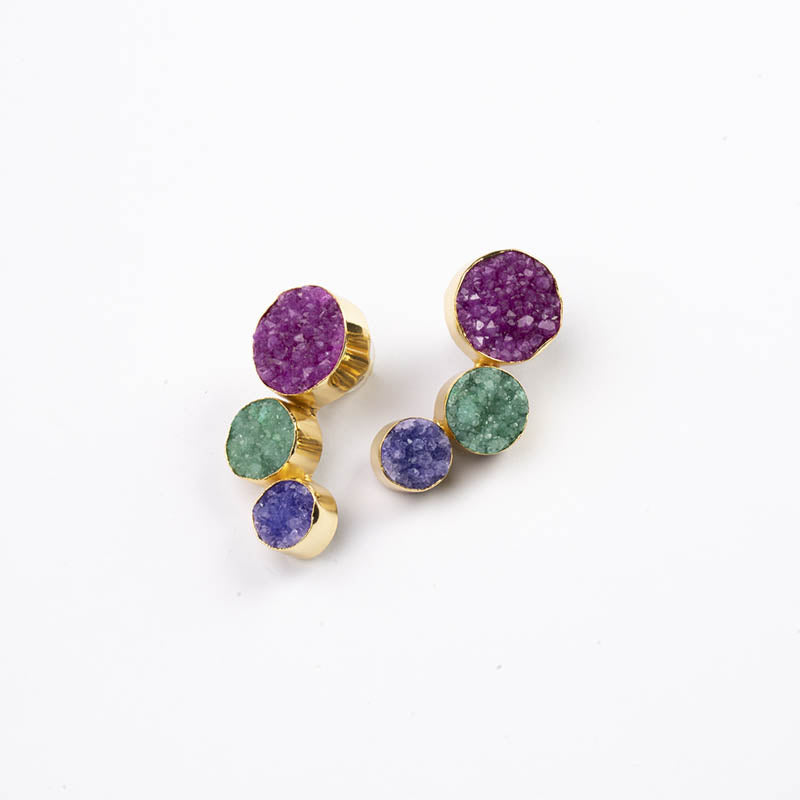 Pendientes Amiran Ed. Limitada Fucsia, Verde y Morado