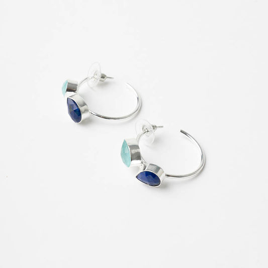 Pendientes Aros Thira Ed. Limitada Plata Azules