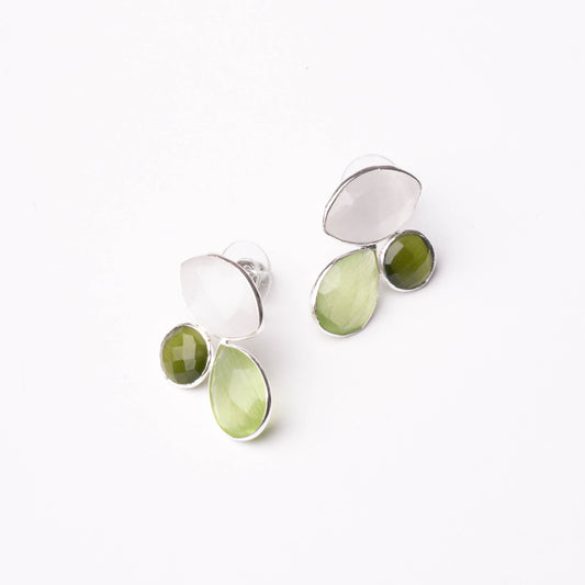 Pendientes Escila Ed. Limitada Plata Blanco y Verdes