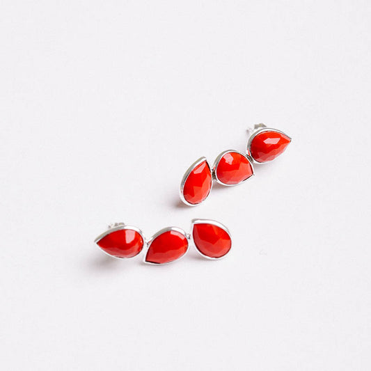 Pendientes Judit Iconic Ed. Limitada Plata Rojo