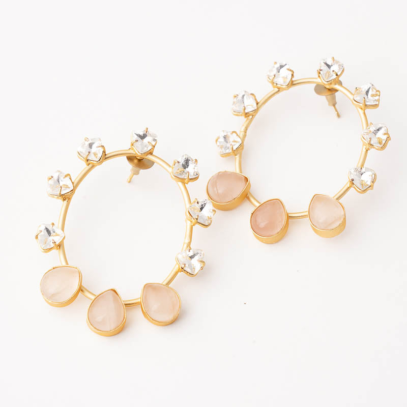 Pendientes Kanu Ed. Limitada Cristal y Rosa cuarzo