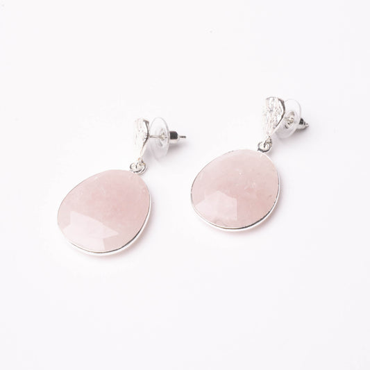 Pendientes Karamel Ed. Limitada Plata Rosa cuarzo