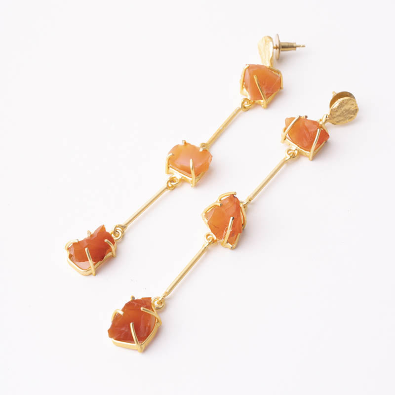 Pendientes con piedras de color Naranja para la feria