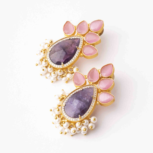 Pendientes Ezio Zc Ed. Limitada Morado y Rosa