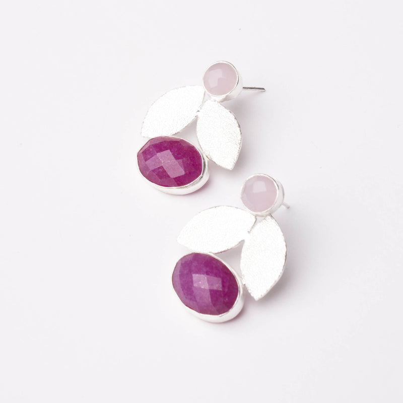 Pendientes Capsella Plata Rosas