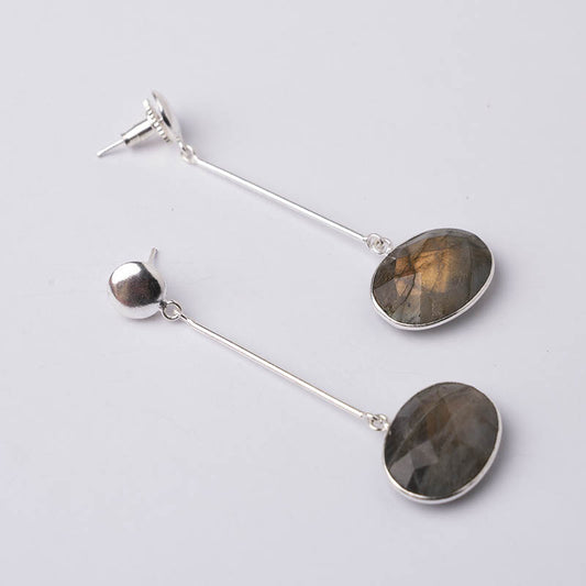 Pendientes Newton Ed. Limitada Plata Labradorita