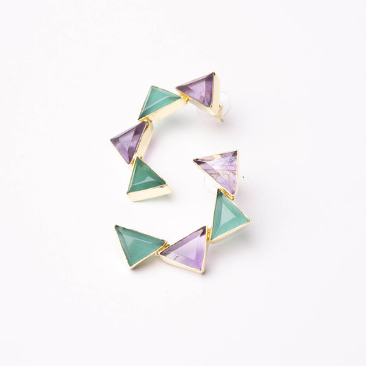 Pendientes Okiya Ed. Limitada Morado amatista y Verde