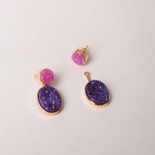 Pendientes Rupia Desmontable Ed. Limitada Fucsia y Morado