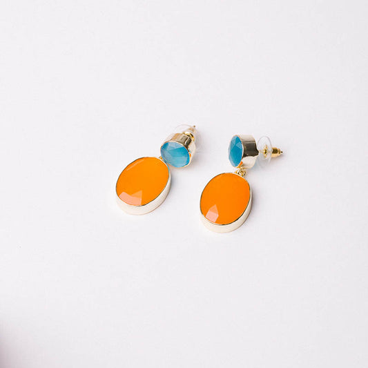 Pendientes Rupia Iconic Ed. Limitada Pulido Azul turquesa y Naranja