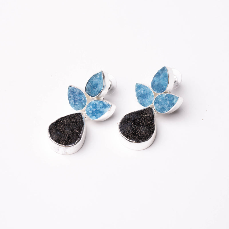 Pendientes Sauce Ed. Limitada Plata Turquesa y Negro