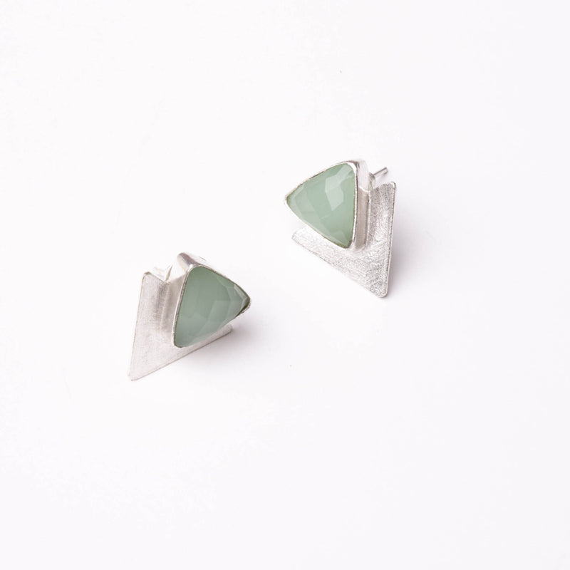 Pendientes Tangram Ed. Limitada Plata Verde agua