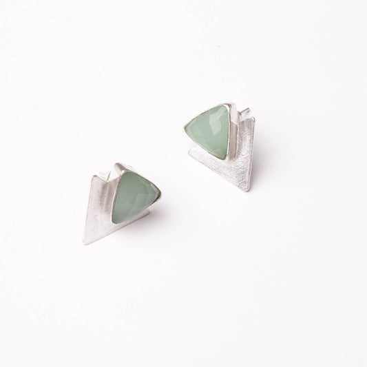 Pendientes Tangram Ed. Limitada Plata Verde agua