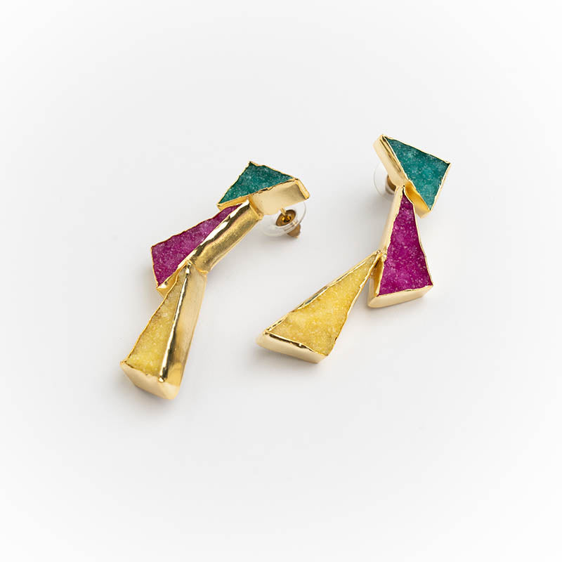 Pendientes Tritón Ed. Limitada Verde, Fucsia y Amarillo