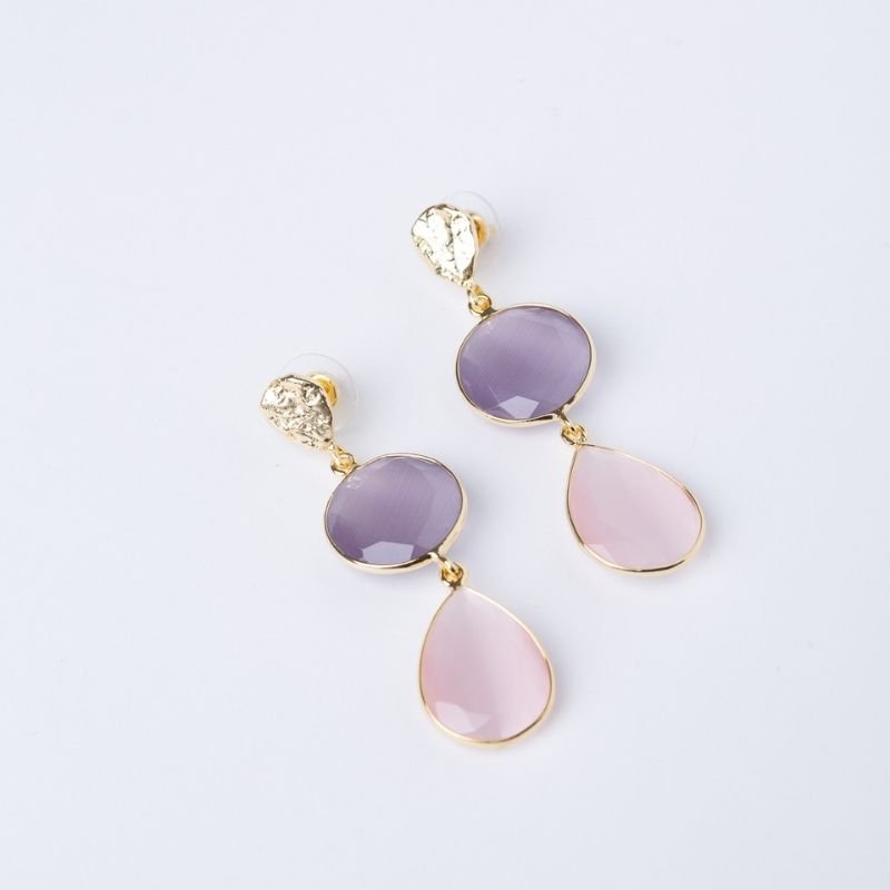 Pendientes Acanthus Ed. Limitada Morado Lila y Rosa claro