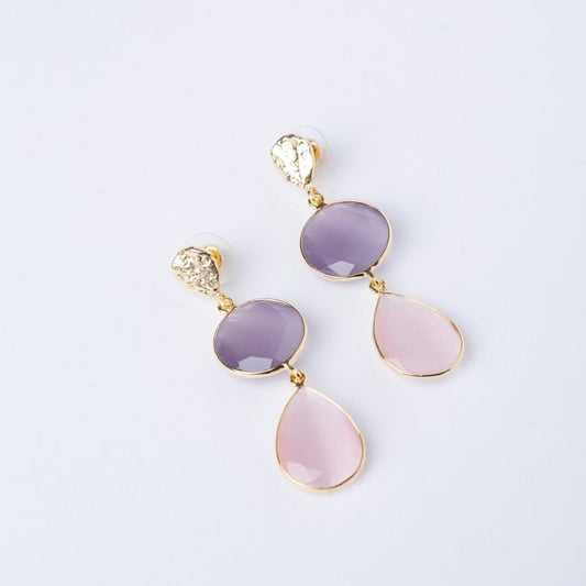 Pendientes Acanthus Ed. Limitada Morado Lila y Rosa claro