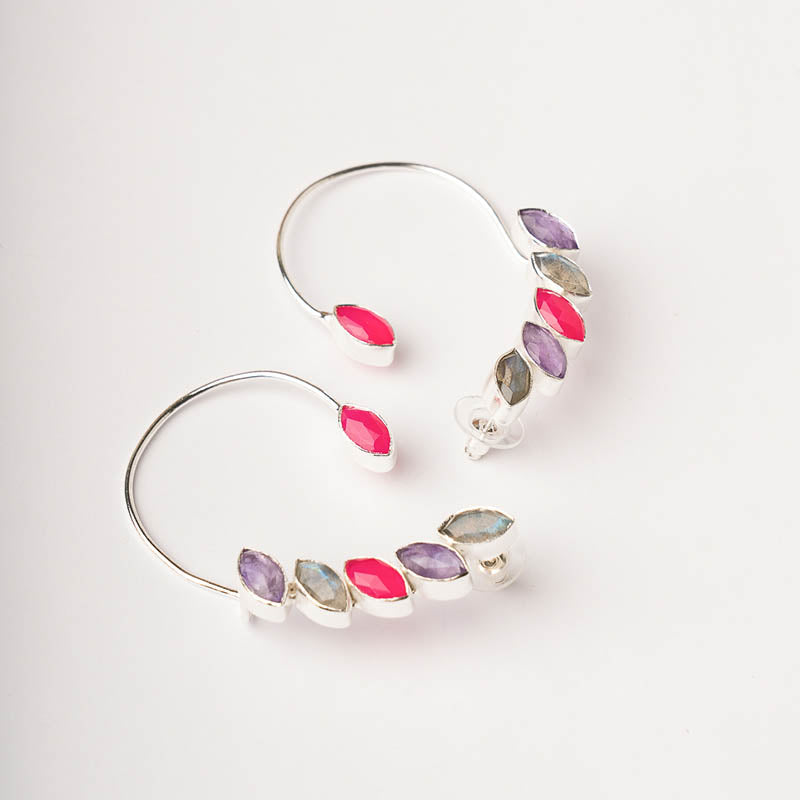 Pendientes Earcuff Cometa Plata Ed. Limitada Multicolor Zemo