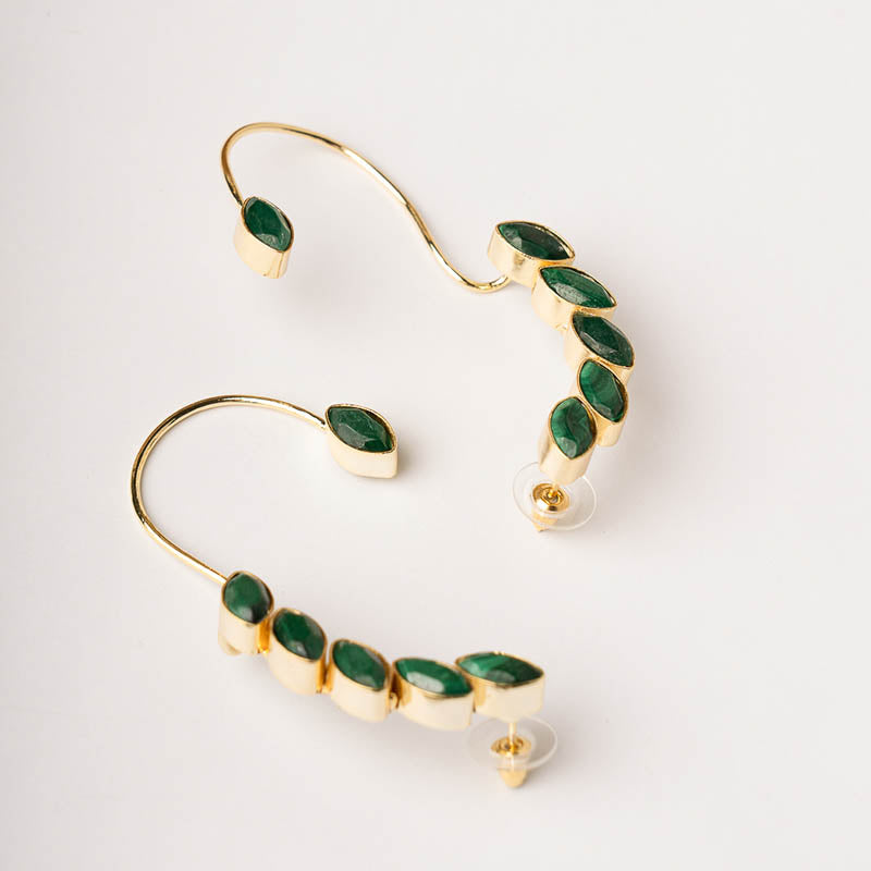 Pendientes Earcuff Cometa Ed. Limitada Verde Malaquita