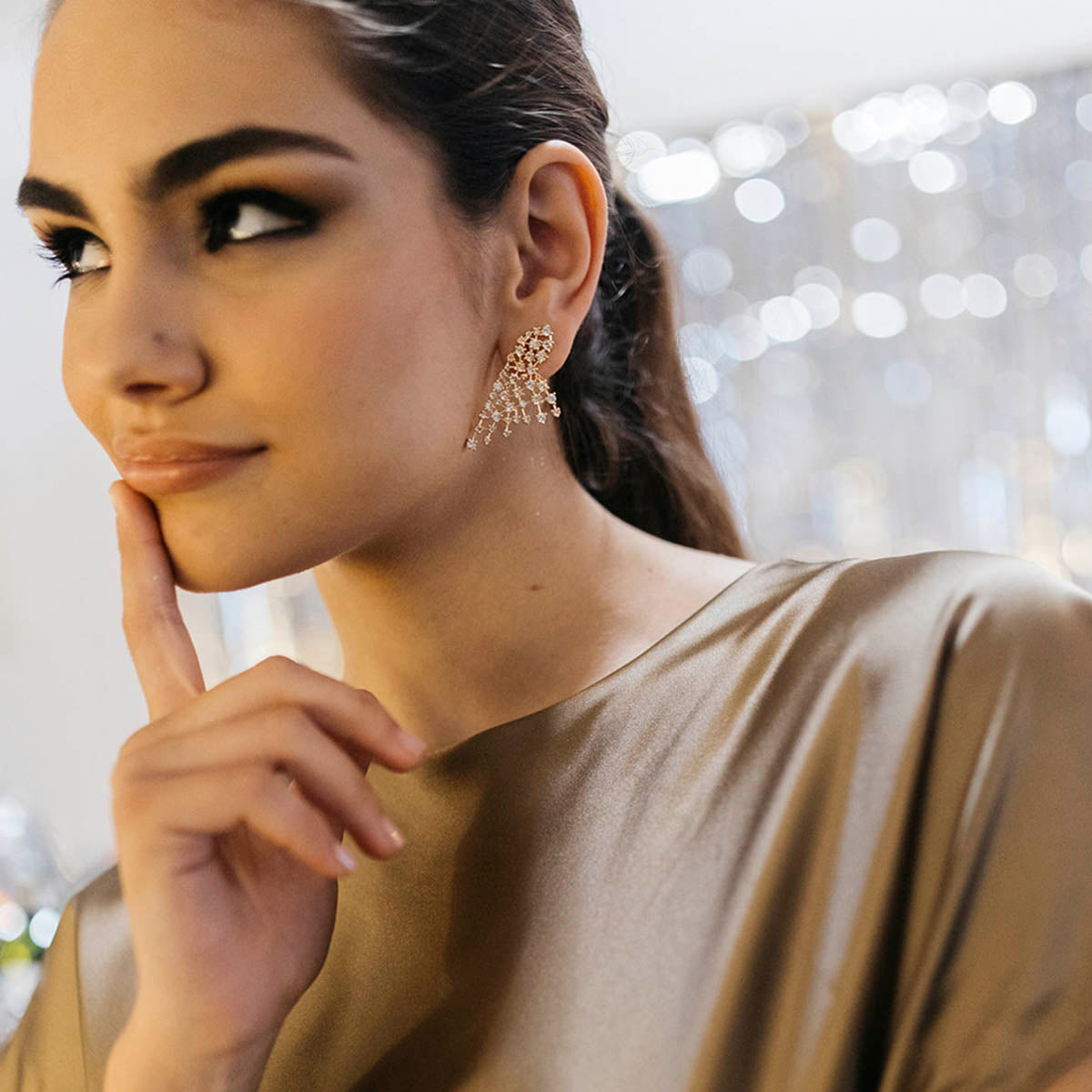 Pendientes Livadia Plata Shine