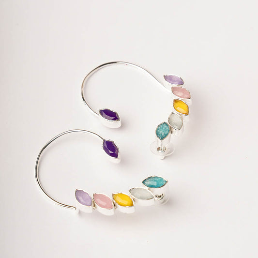 Pendientes Earcuff Cometa Plata Ed. Limitada Multicolor Nebula