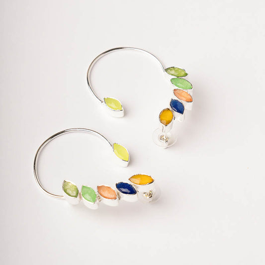 Pendientes Earcuff Cometa Plata Ed. Limitada Multicolor Indra