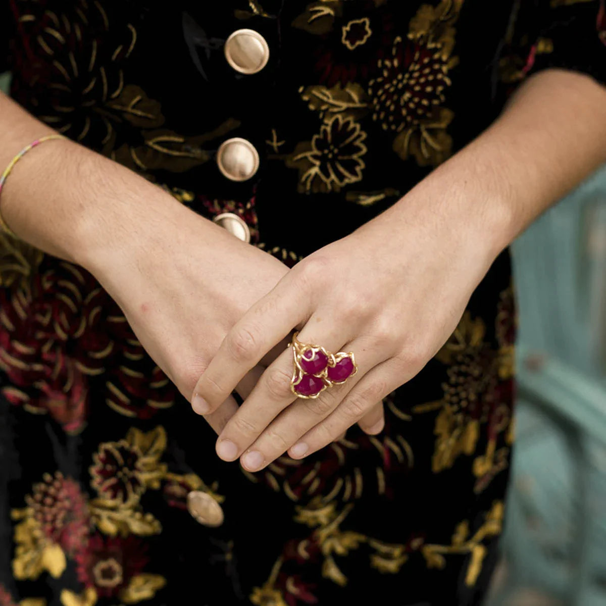 Anillo Baviera Liso Fucsia