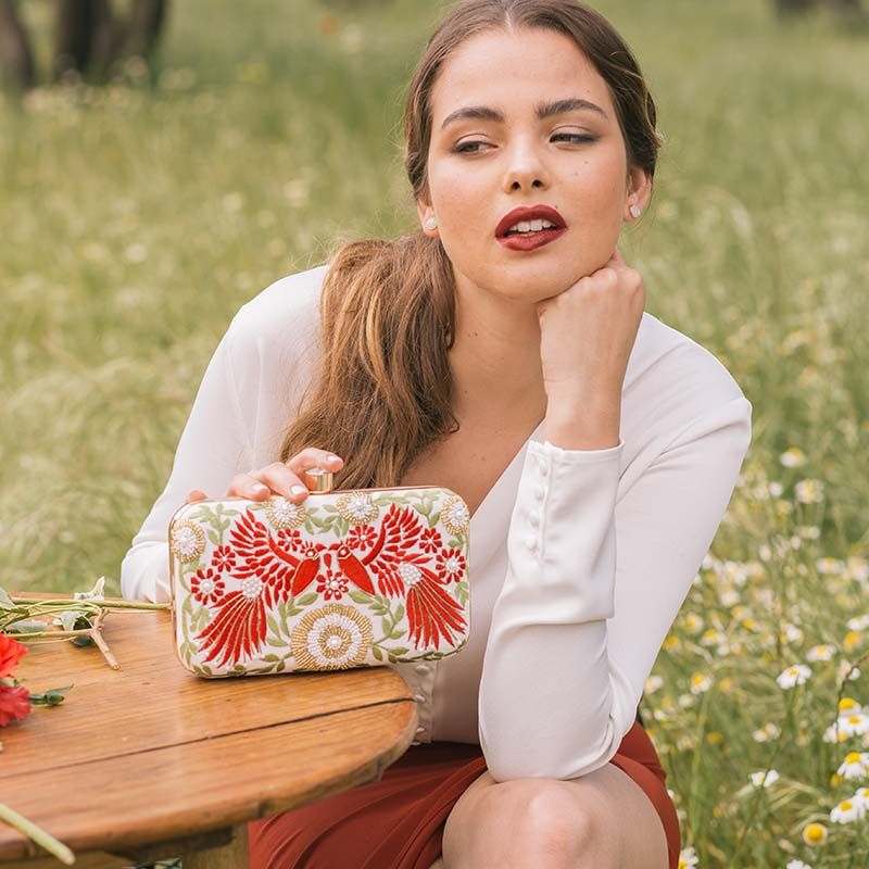 Bolso Malabar Rojo y Verde claro