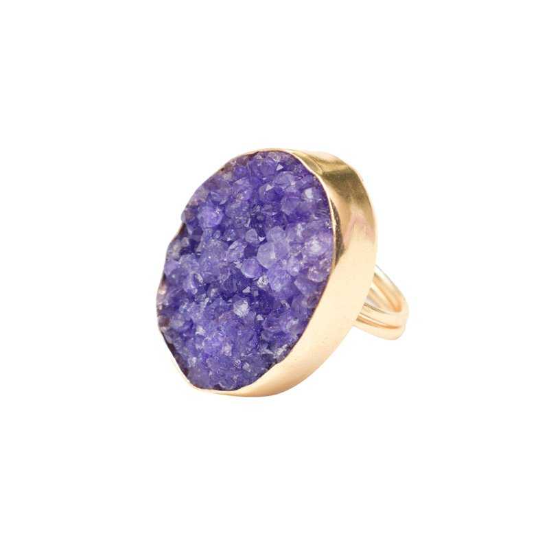 Anillo Galaxy Drusa Morado