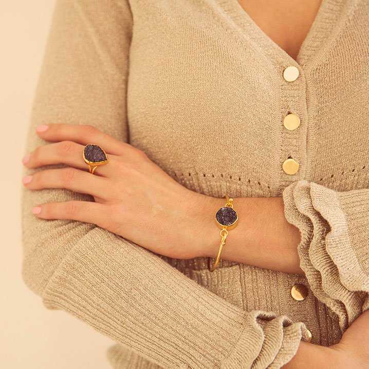 Anillo Formentera Drusa Azul turquesa