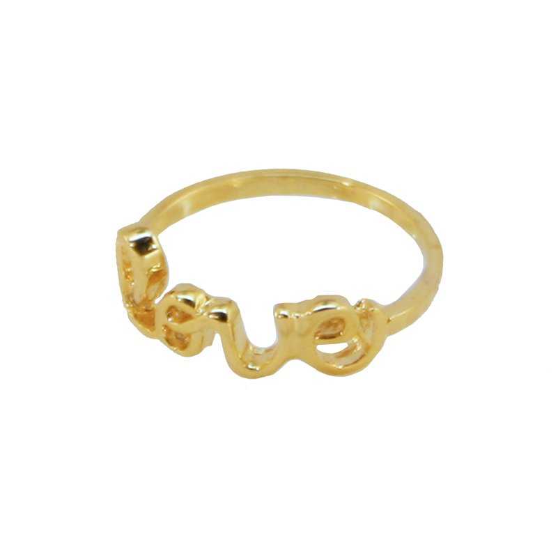 Anillo Minimal Love Dorado Talla 10-11