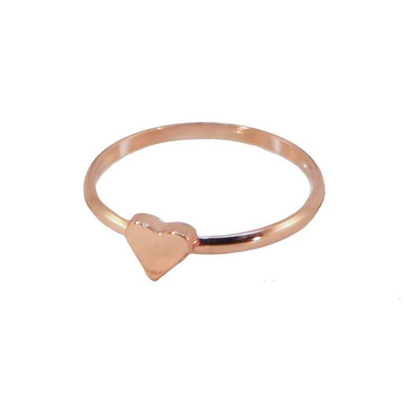 Anillo Minimal Corazón Rosado Talla 13