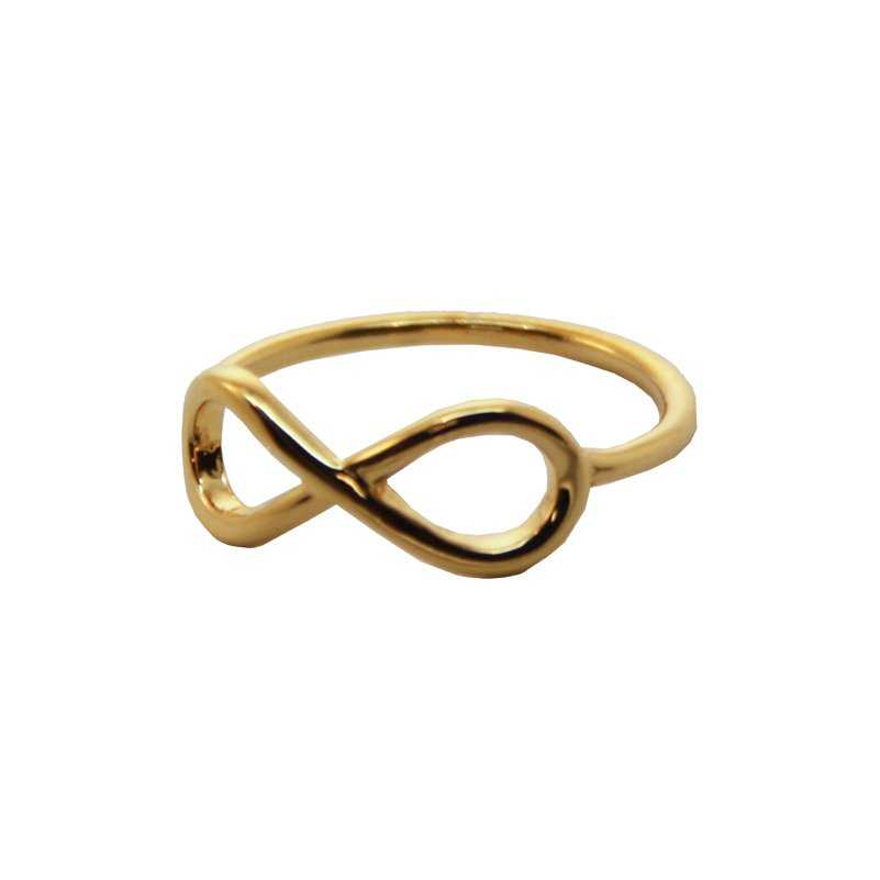 Anillo Minimal Infinito Dorado Talla 12