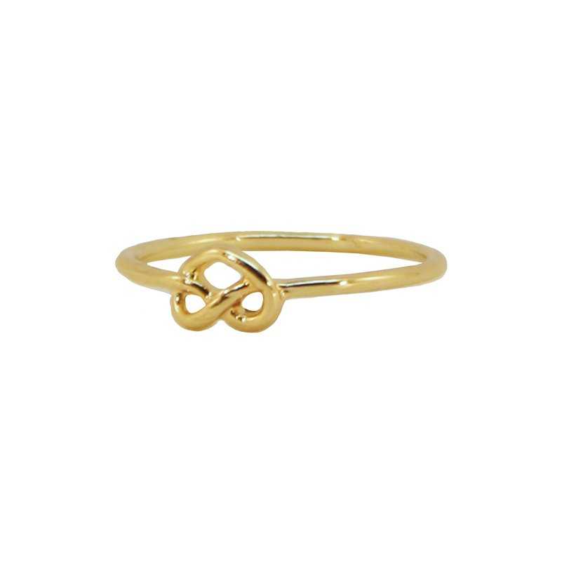 Anillo Minimal Nudo Dorado Talla 12