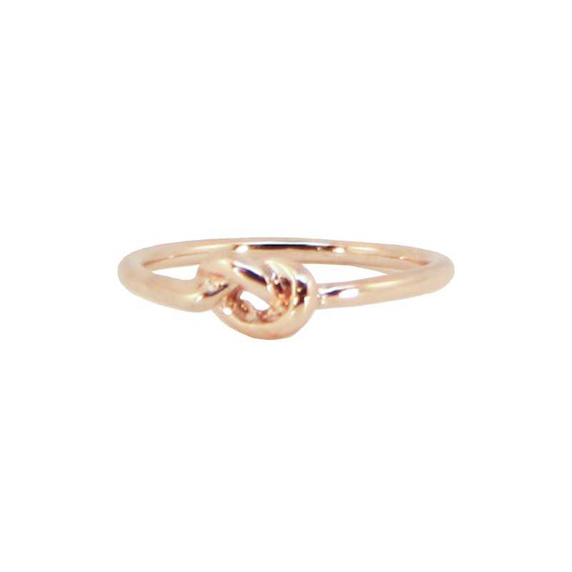 Anillo Minimal Nudo Rosado Talla 12