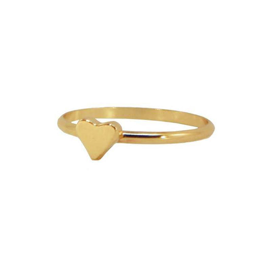 Anillo Minimal Corazón Dorado Talla 13
