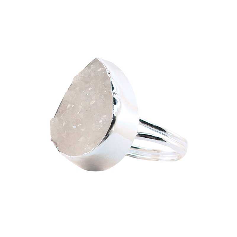 Anillo Formentera Drusa Plata Blanco