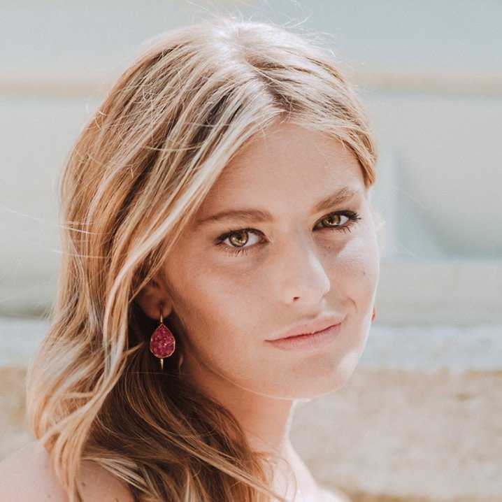 Pendientes Aros Malta Burdeos Rosado