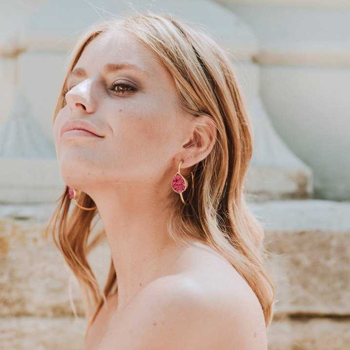 Pendientes Aros Malta Ed. Limitada Rosa cuarzo