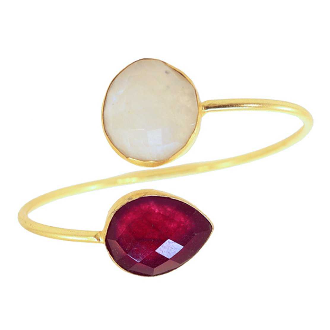 Brazalete Cg Piedra Lunar y Rubí