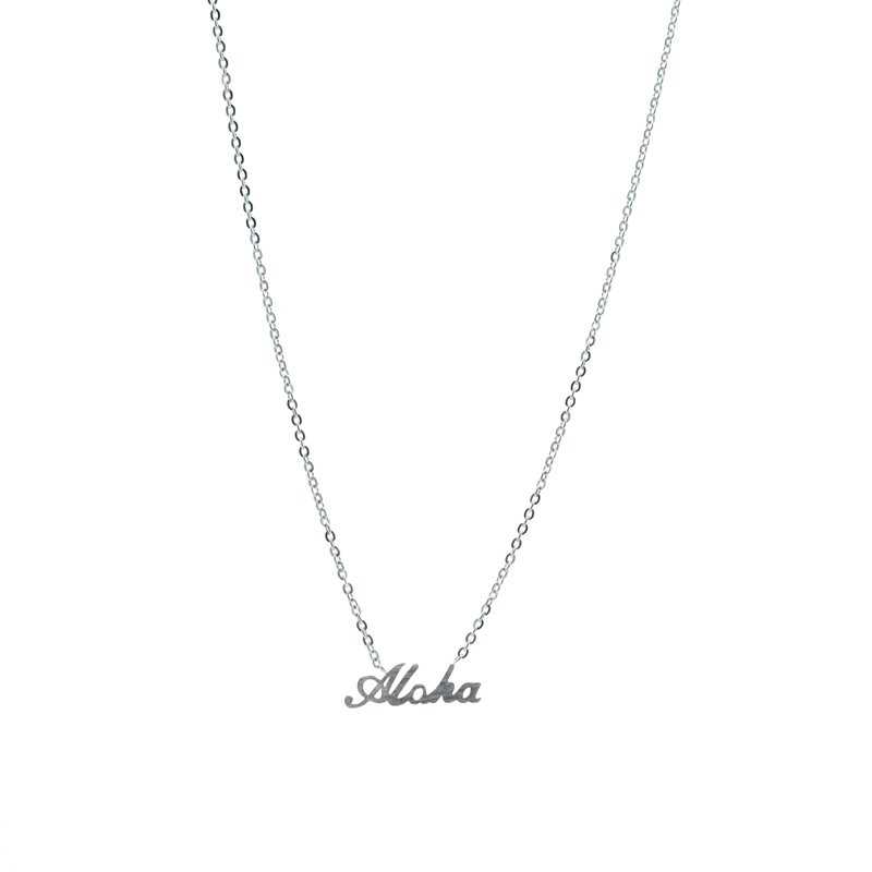 Colgante Minimal Aloha Plata