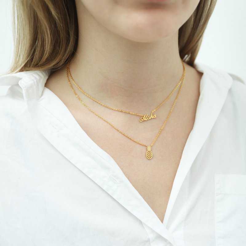 Colgante Minimal Aloha Dorado