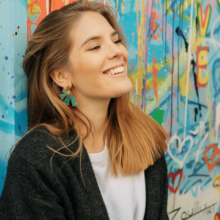 Pendientes Geometric Verde