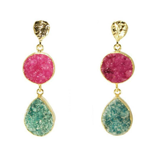 Pendientes Acanthus Fucsia mo y Verde