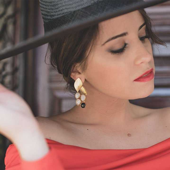 Pendientes Acanto Rosa claro y Rosa dark