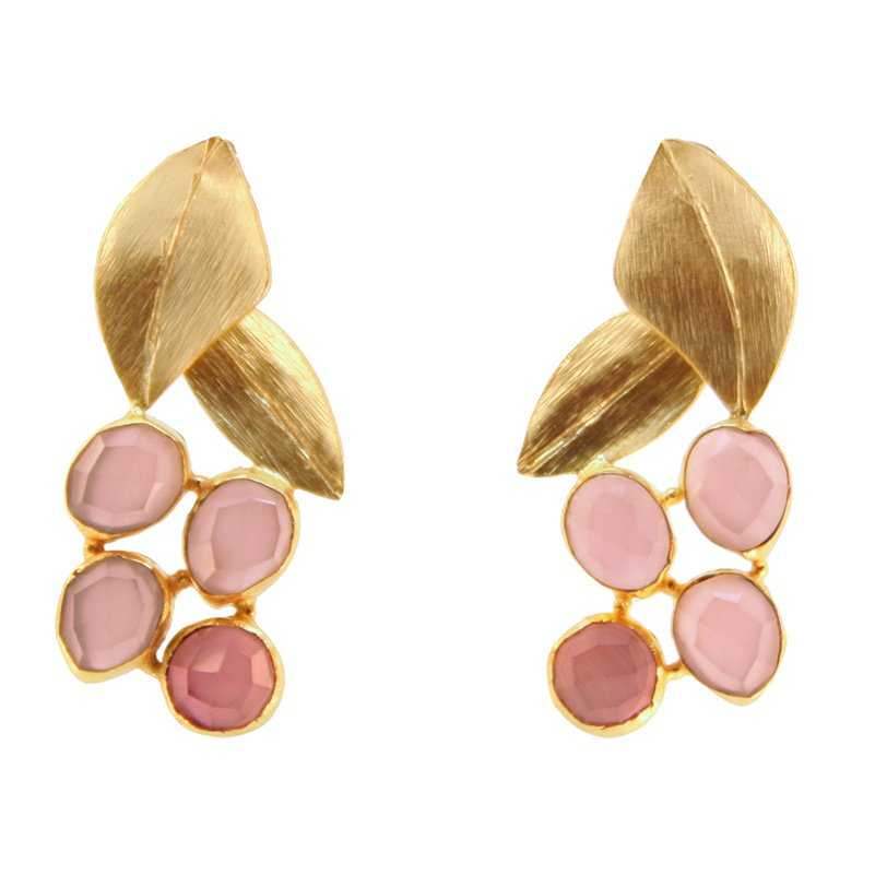 Pendientes Acanto Rosa claro y Rosa dark