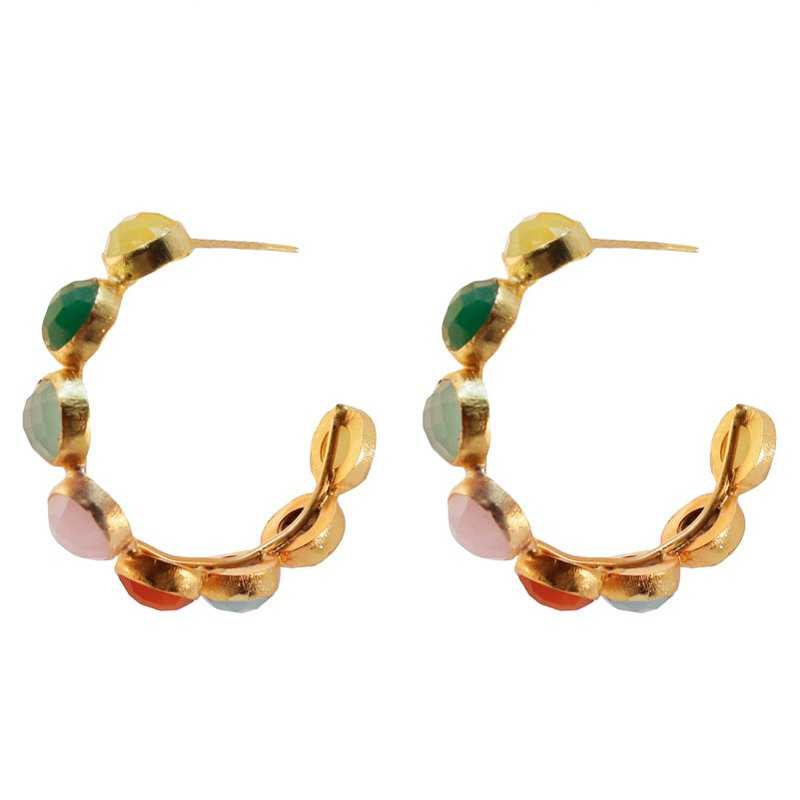 Pendientes Aros Esfera Multicolor